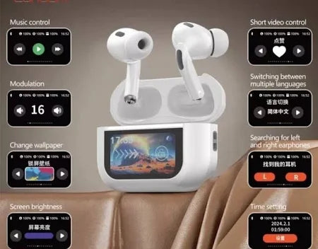 ANC Touch Screen Earbuds, Wireless Earbuds, ANC Earbuds Noise Cancelling Earbuds, Noise Cancelling