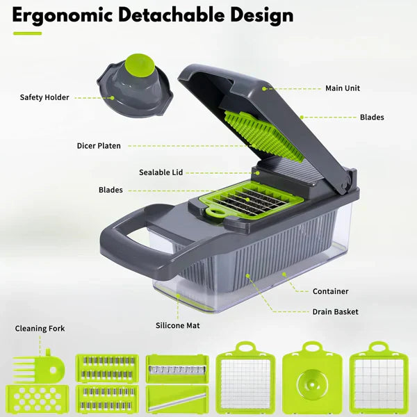 NoorAura™ Multifunctional Vegetable Slicer